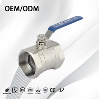 Vanne à bille manuelle en acier inoxydable 304, 1 pièce, filetage NPT 1/2 pouce, vanne à bille monobloc pour eau, huile, gaz