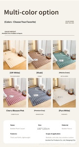 Tapis en peluche velours effet du vent couleur crème, imitation fourrure de lapin, pour chambre à coucher, chevet, salon, fenêtre en <span class=keywords><strong>baie</strong></span>, coussin de canapé - Product Image 3