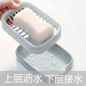 Double Layer <b>Mesh</b> Soap Dish Rectangular <b>Plastic</b> Drainable Soap Holder For Bathroom Nordic Colors - Product Image 4