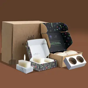 Candle Paper Box Eco-friendly Custom Printed Piece Paper Box Packaging Kraft Folding Corrugated Board Shipping Box