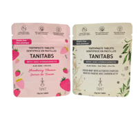 Sachet plat personnalisé biodégradable thermoscellable en papier kraft brun de qualité alimentaire pour échantillons de thé en poudre sèche ou en feuilles en vrac