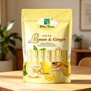 เครื่องดื่มสมุนไพรช่วยบำรุงผิวขาวใส สารต้านอนุมูลอิสระ ส่วนผสมจากธรรมชาติ สูตรเฉพาะ ชาเลมอนขิง (ฉลากสินค้าสั่งทำ) - Product Image 1