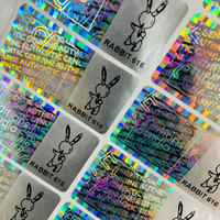 Autocollant holographique à usage unique avec numéro de série, logo personnalisé, imperméable