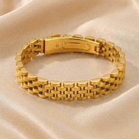 Bracelet pour homme en acier inoxydable plaqué or 18 carats PVD de haute qualité, couleur argent, style hip-hop, chaîne cubaine de 10 mm de largeur