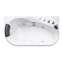 Baignoire Spa Hydromassante Moderne en Acrylique de 1,45 m pour 1 Personne avec Drainage Efficace, Conception Compacte, Installation Facile et Anti-Fuite