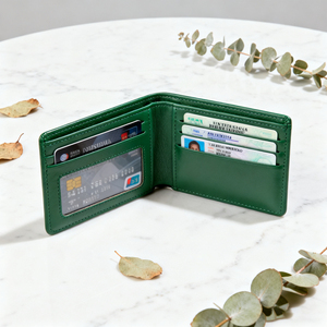 Portafogli in pelle con fiore in alta qualità Custom di fabbrica portafogli Bifold in pelle <span class=keywords><strong>verde</strong></span> Premium <span class=keywords><strong>portafoglio</strong></span> da <span class=keywords><strong>uomo</strong></span> con fermasoldi - Product Image 5