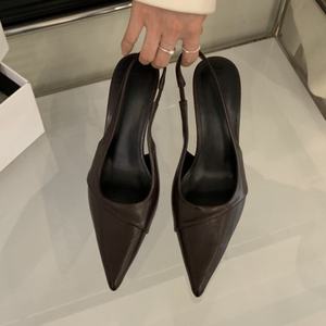 2026 New Women's Sandals Thin <b>Heel</b> Pointed <b>Toe</b> <b>Closed</b> <b>Toe</b> White Minimalist Korean Style Fashionable Side-Cutout High-<b>Heel</b> Shoes - Product Image 3