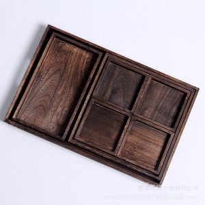 Paulownia Wood <b>Tea</b> Tray <b>Set</b> With Teapot And Cups For Hotel Coffee <b>Tea</b> Service Durable Solid Color Design Personal Gift - Product Image 2
