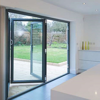 AS2047 Australia Vanguard Solutions Puerta de Vidrio Triple Plegable Insonorizada, Puerta Exterior Tipo Acordeón, Puertas Corredizas Abatibles de Aluminio