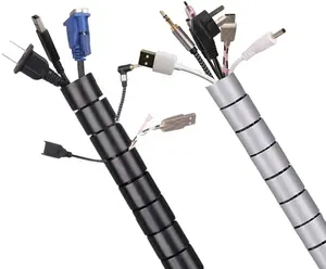 19-20 Inch Cord Cable Management Sleeve with ease and Bundling Ties for TV Computer Home Entertainment Cable Wrap
