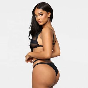 <span class=keywords><strong>Costume</strong></span> da bagno in Mesh <span class=keywords><strong>nero</strong></span> a due pezzi con <span class=keywords><strong>reggiseno</strong></span> Push-up Private Label - Product Image 3