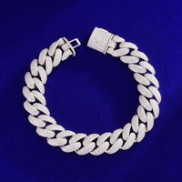 Chaîne cubaine 14MM Moissonite GRA Pass Diamond Tester Personnalisée Argent 925  Iced Out Hip Hop Bracelet cubain pour homme Chaîne à maillons