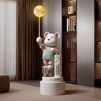 Grands ornements d'ours en résine écologiques pour le salon, meuble TV, canapé, décorations de sol, tirelire violente, haut-parleur Bluetooth