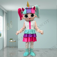 Licorne Lol personnage mascotte Lol fille poupée mascotte costume Cosplay fête rose adulte blanc licorne mascotte costume