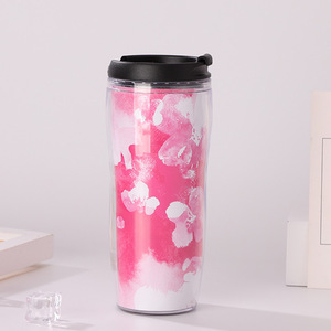 Quảng cáo 14 oz DIY giấy in chèn cốc nhựa ảnh du lịch <span class=keywords><strong>Mug</strong></span> với Flip Top - Product Image 5