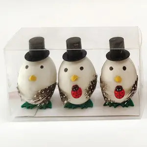 Oeufs de Pâques en plastique Mini Poulet Décoration de fête pour enfants Chapeau de gentleman plume Oeufs de Pâques personnalisés