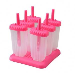 Juego de 6 moldes reutilizables de silicona para paletas de hielo, soporte para cono de helado de grado alimenticio, disponible - Product Image 2