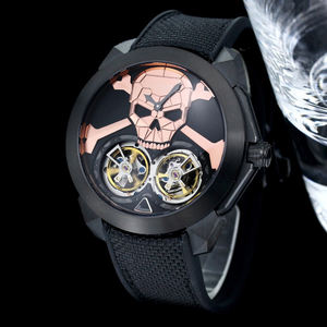 Reloj Mecánico de Lujo con Diseño de Calavera en Oro Rosa, Doble Tourbillon, Reloj de Pulsera para Hombre, Pieza Coleccionable de Alta Gama - Product Image 4