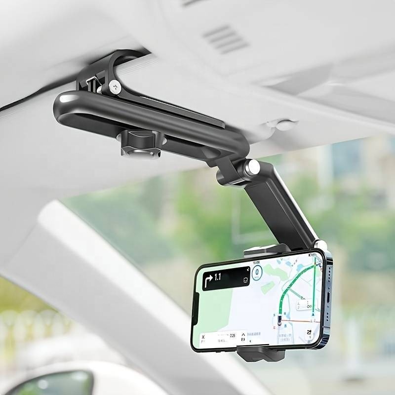 Складной держатель для телефона 360 автомобиля, вращающееся зеркало заднего вида, крепление для мобильного телефона, держатель для телефона для каравана, кемпера