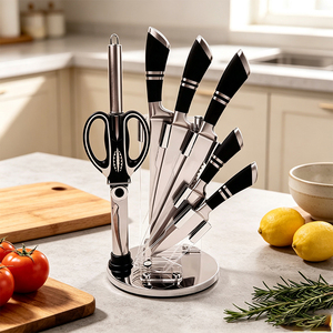Fabricante al por mayor Messer Juego de cuchillos de cocina 8 piezas Juego de cuchillos de <span class=keywords><strong>chef</strong></span> profesional de acero inoxidable con mango hueco - Product Image 1