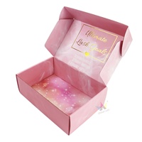 Boîtes d'expédition en carton ondulé rose personnalisées pour vêtements avec logo en feuille d'or et carton d'expédition en gros OEM