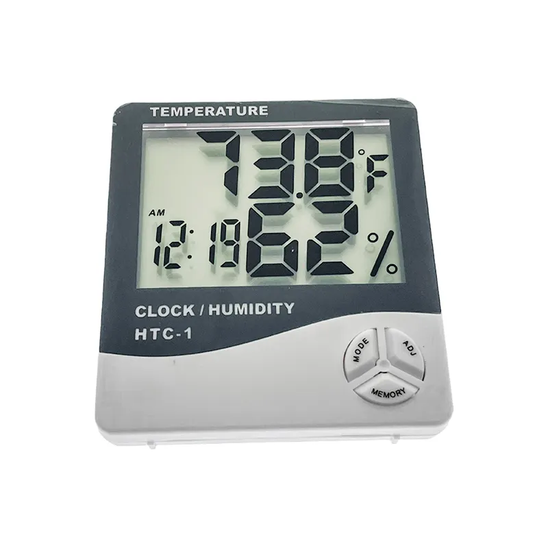 HTC-1 एलसीडी इलेक्ट्रॉनिक तापमान घड़ी आर्द्रता मीटर हाइग्रोमीटर हाइग्रोमीटर मौसम स्टेशन अलार्म घड़ी HTC-1