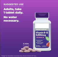 Vitamine B12 OEM 5 000 mcg à dissolution rapide, complément de vitamine B12, soutient un système nerveux et un métabolisme énergétique sains