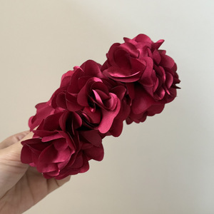 Korean Handmade Imitation Flower Fabric Plastic Leopard Hair Claw Clips Unisex <b>Sweet</b> Large Banana Hairgrip Daily Fashion Wedding - Product Image 5