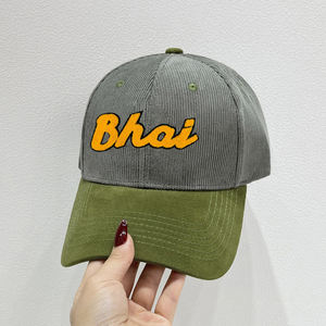 Casquettes de sport en velours côtelé lettres vintage unisexe couleur velours côtelé couleurs chaudes casquette broderie personnalisée Logo Baseball papa chapeau - Product Image 1