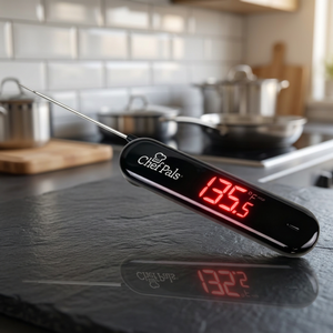 Termómetro digital de cocina con pantalla LCD grande, funciona con pilas, con cable, para medir la temperatura de la comida - Product Image 1