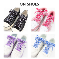 Vente directe d'usine en gros bon marché haut emballage lacets de chaussures avec logo personnalisé lacets de chaussures imprimé polyester