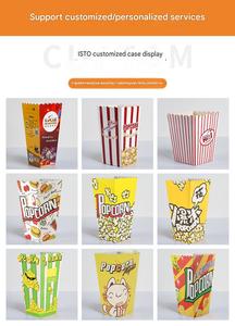 Boîte à popcorn carrée en papier pliable avec logo personnalisé, pour fêtes et cinéma - Product Image 3