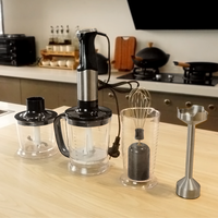 Mixeur Plongeant Électrique Portable en Acier Inoxydable, Broyeur à Immersion, Préparateur de Smoothies, 5 Vitesses, Faible Bruit, 600W pour Cuisine Domestique