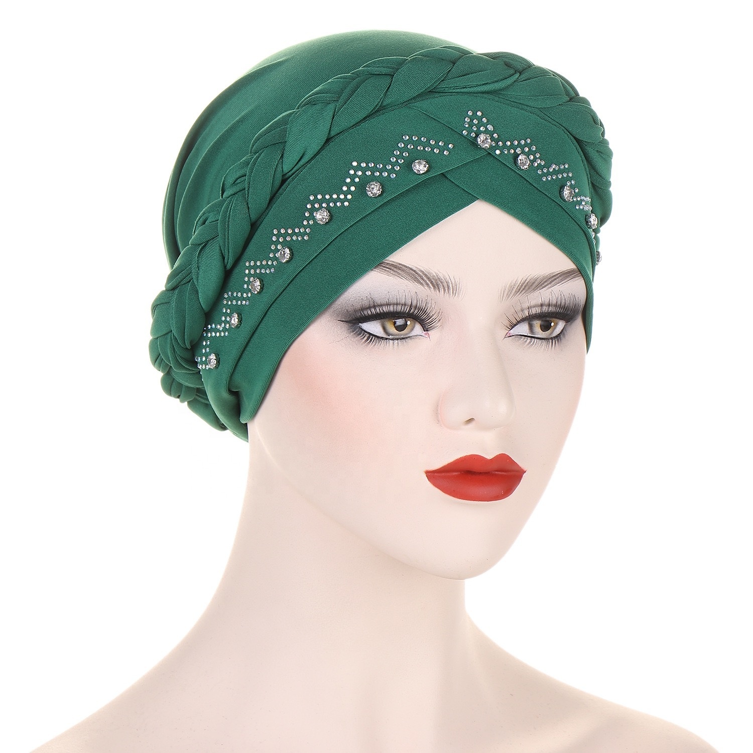Gorra Turbante Musulmana Para Mujer – Diseño Casual En Poliéster, Talla única 47 Cm