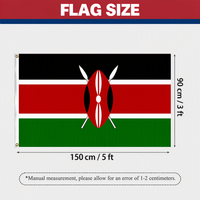 Drapeau national personnalisé du Kenya, drapeau imprimé en polyester, drapeau de la Journée nationale, drapeau d'élection, impression de drapeaux avec logo, impression personnalisée