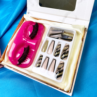 Gefälschte Presse auf Nägeln Nerz Vegan Lash Vendor Großhandel Private Label Full Strip Wimpern Verpackung Benutzer definierte 3D 5D Nerz Wimpern Bo