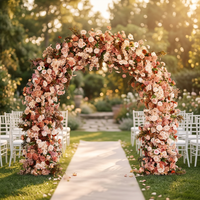 Arrangement de fleurs d'automne pour mariage, arche de fleurs artificielles, roses et hortensias, pour la décoration d'événements de mariage
