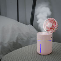 Humidificateur d'air portable USB IMYCOO pour bureau, rechargeable, mini pulvérisateur d'eau, humidificateur ultrasonique sans fil avec ventilateur