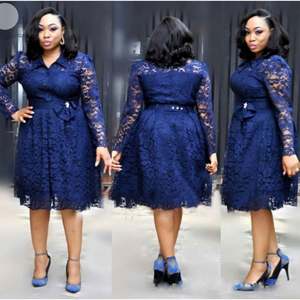 JYHS7 Robe Femme Taille Aline Col Chemise Dentelle Cardigan Robe Large Femme - Product Image 2