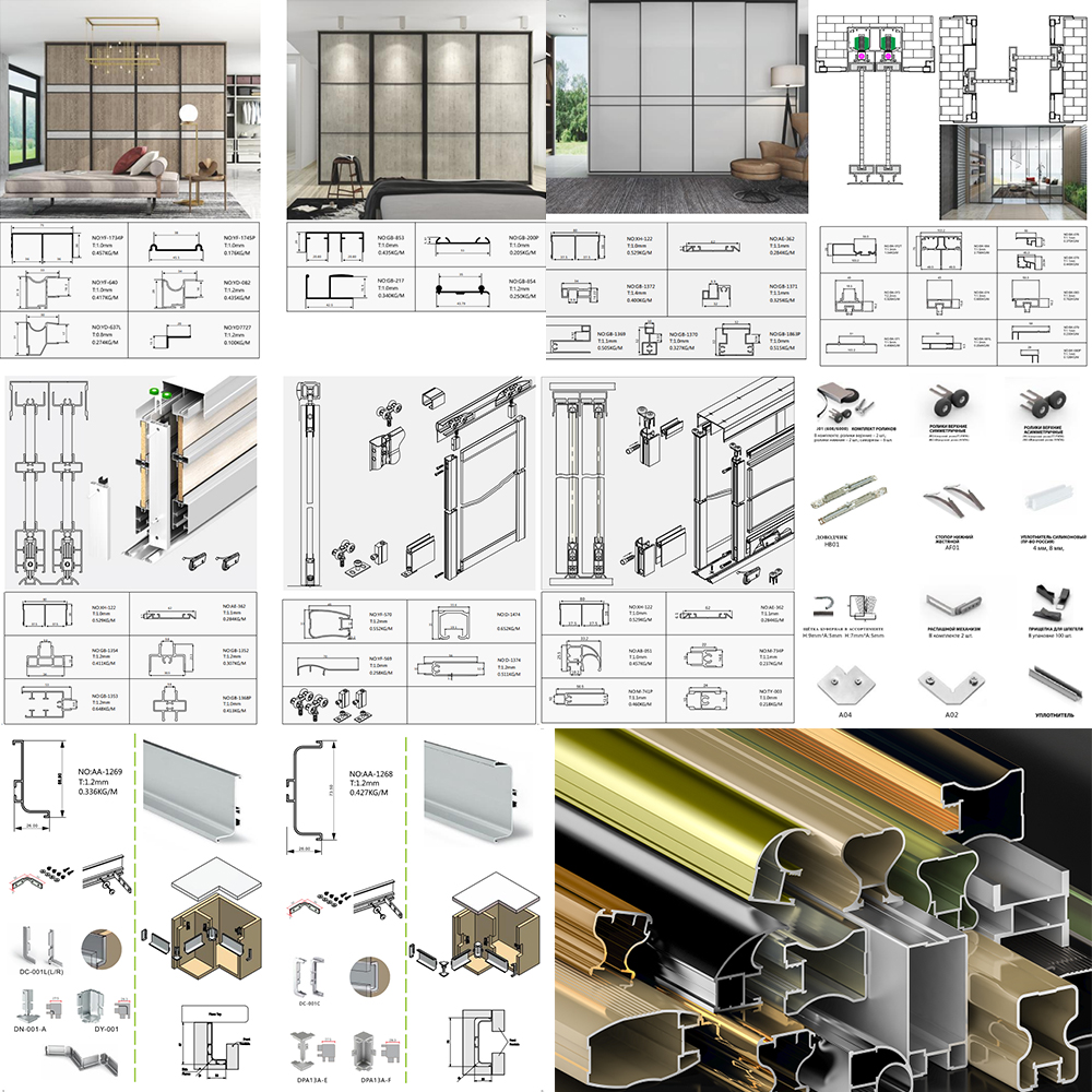 sliding system for wardrobe
