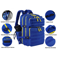 Sac à dos tactique de sport Trailpop avec logo personnalisé, imperméable, pour les voyages en plein air, les athlètes, la remise en forme, bleu marine, 45L, sac de sport