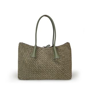 Niche Design New Genuine Leather Handwoven <strong>Women</strong> <strong>Handbag</strong> Double Handle <strong>Laptop</strong> Bag Large Capacity <strong>Women</strong> Casual Tote Shopping Bag - Product Image 4