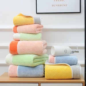 Toalla de Baño de Felpa Coral, Color Sólido, Rectangular, Resistente a las Pelusas, Absorbente, para Uso Doméstico, 170g 200g, Toallas de Dos Colores - Product Image 3