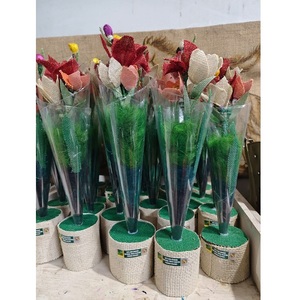 Eco Friendly Handmade Jute Flower Bouquets Made From Dyed Jute Fabric Ideal For Home <b>Decoration</b> Office <b>Spaces</b> - Product Image 1