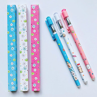 Vente en gros de promotion scolaire écologique Étudiants écrivant Kawaii Sakura Gel encre noire belle jolie fleur stylo logo cadeau personnalisé