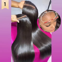 Pelucas de Cabello Humano Virgen Vietnamita al por Mayor, Lisas, Grado 12A, Pelucas de Cabello Humano con Frente de Encaje Completo HD para Mujeres Negras