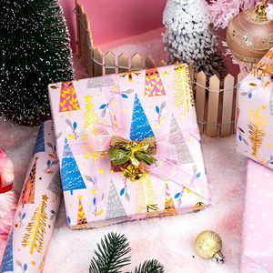 Pink Christmas <b>Wrapping</b> <b>Paper</b> 17 Inch x 33 Feet Reversible Metallic Tree Design Gift Wrap - Product Image 6