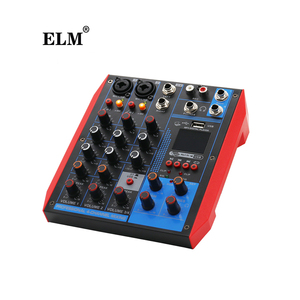 ELM AG-4 4-Kanal <span class=keywords><strong>Mini</strong></span>-Mischpult mit Integrierten Effekten Bluetooth USB/MP3-Aufnahme für <span class=keywords><strong>DJ</strong></span>-Live-Shows & Karaoke - Schwarz Metall - Product Image 4