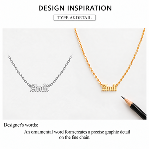Collar con Colgante de Letra, Acero Inoxidable, Chapado en Oro de 14K al Vacío, Cadena Fina, Diseño de Letra Minúscula - Product Image 4