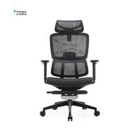 Chaise de bureau ergonomique confortable de luxe en maille à dossier haut avec repose-pieds